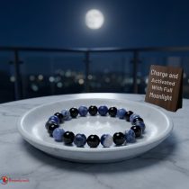Sodalite Black Obsidian Combination Bracelet 8mm
