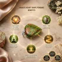 Unakite Heart Shape Pendant