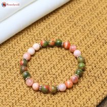 Fertility Bracelet, Unakite Moonstone Combination Bracelet 8mm